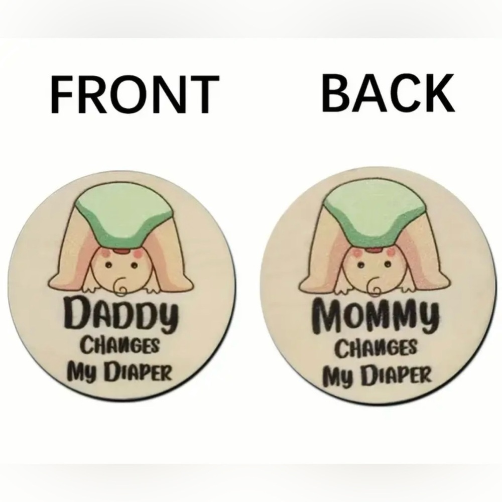 Baby Shower Wooden Two Sided Coin